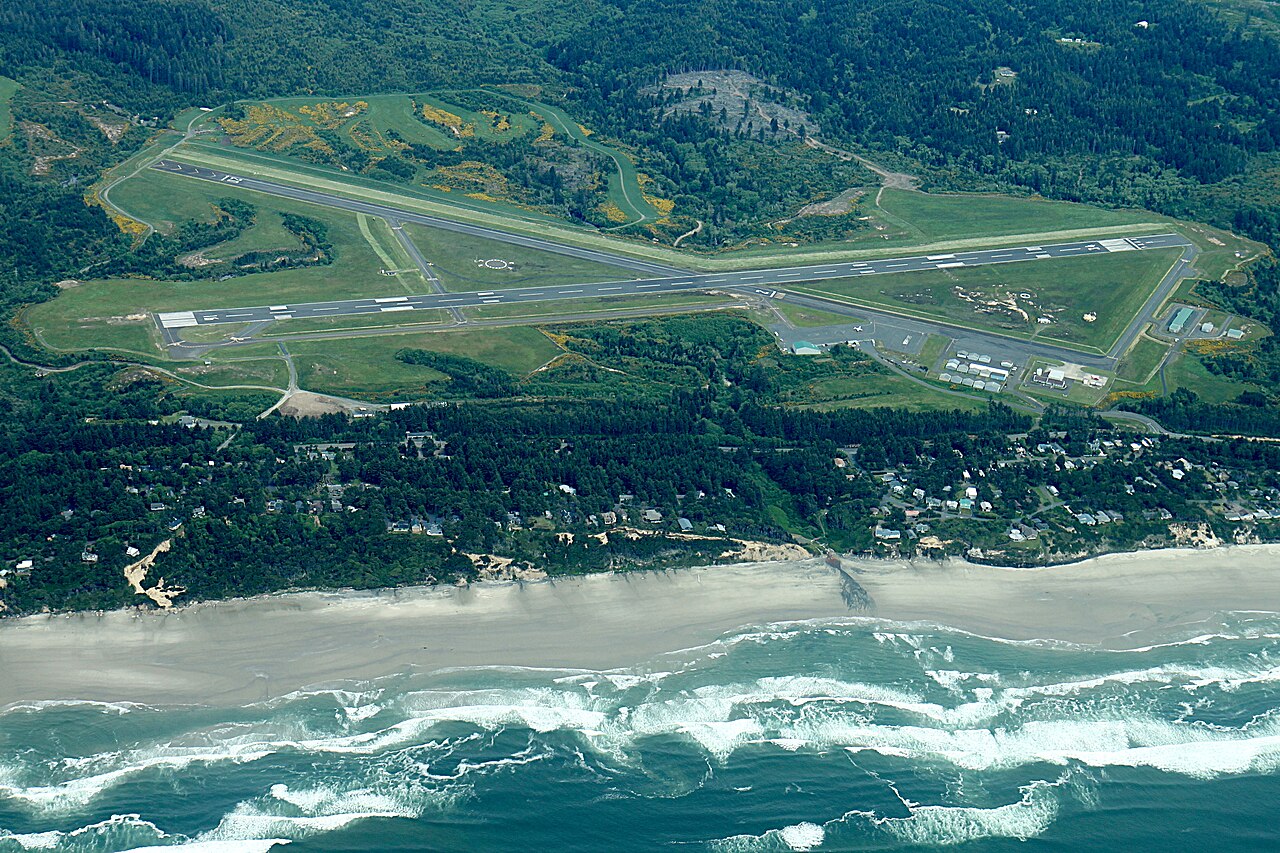 Newport &mdash; Aerial Newport Oregon Airport May 2012