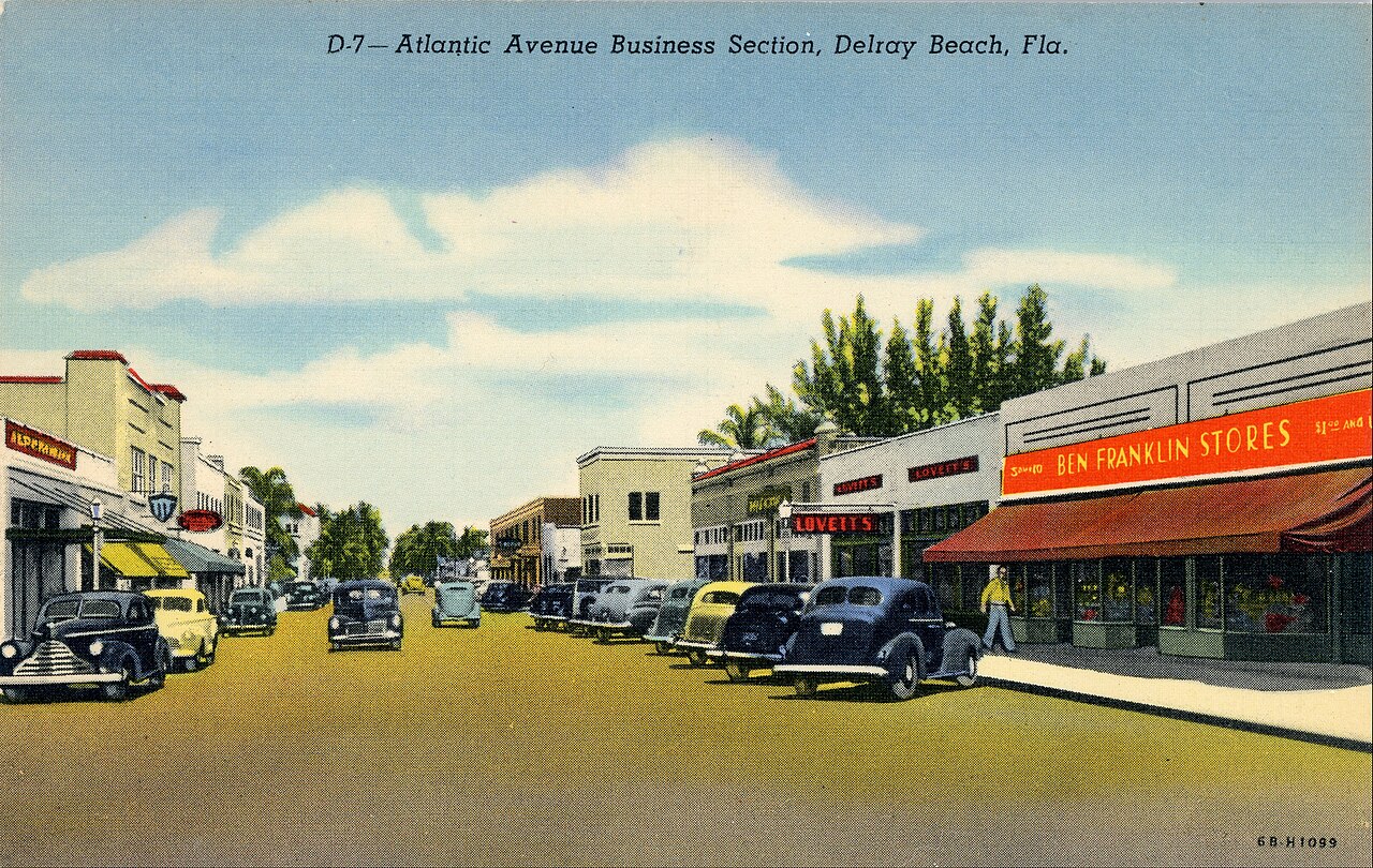 Delray Beach &mdash; Downtown Delray Beach Florida Vintage Postcard (48208249191)