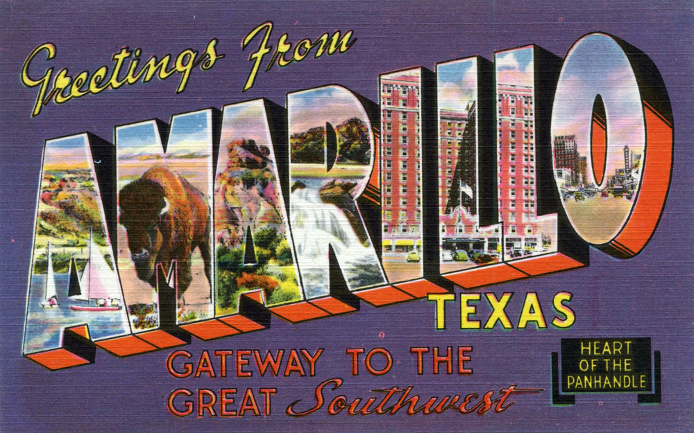 Amarillo &mdash; Greetings from Amarillo, Texas, Gateway to the Great Southwest, Heart of the Panhandle - Large Letter Postcard (9426028343)