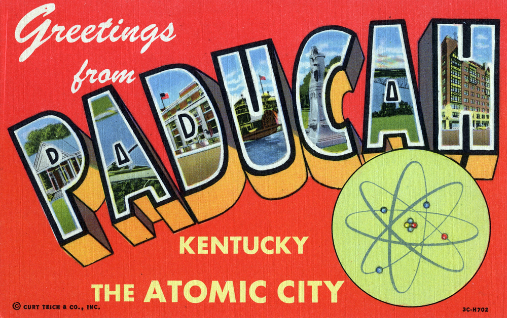 Paducah — Greetings from Paducah, Kentucky, The Atomic City - Large Letter Postcard (4945058326)