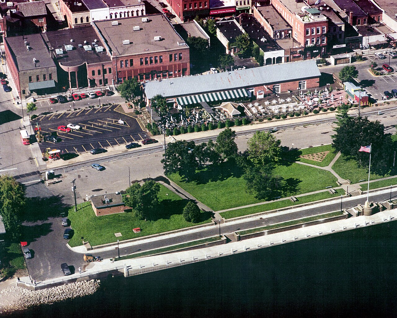 Stillwater &mdash; Stillwater Minnesota waterfront aerial view