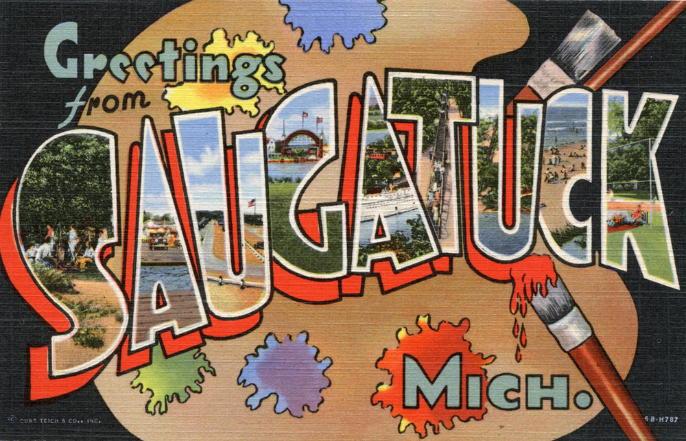 Saugatuck — Greetings from Saugatuck, Michigan - Large Letter Postcard (7621059030)