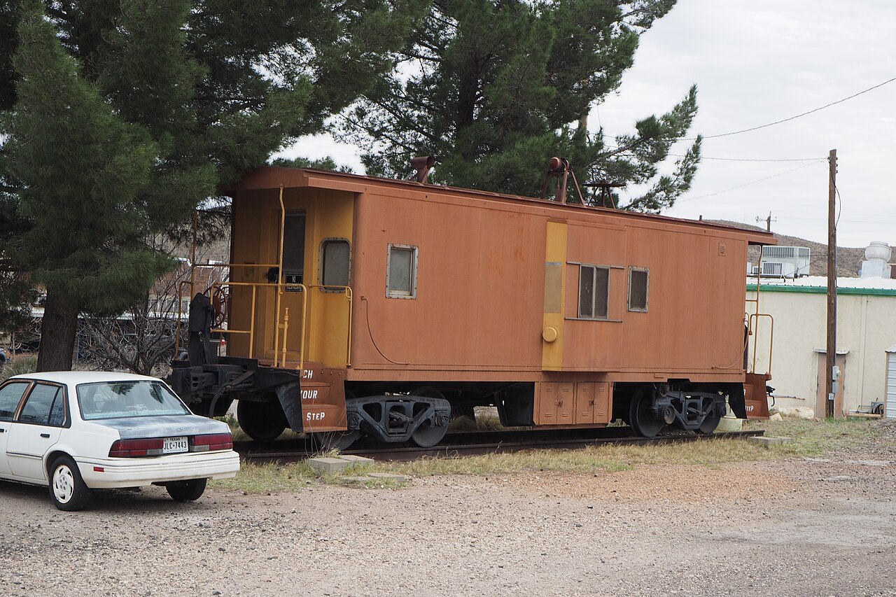 Alpine &mdash; Old passenger car at Alpine, Texas train station